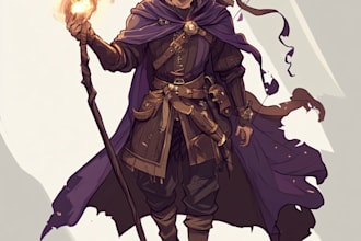 do create fantasy character design use d and d, illustration