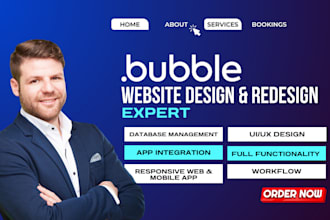 develop bubble web app mvp saas marketplace crm ai chatbot bubble mobile app