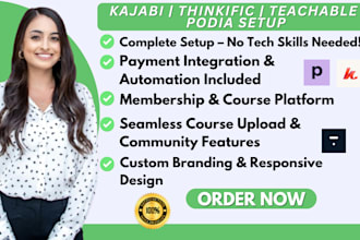 set up a gated membership site with kajabi, thinkific, teachable, and podia