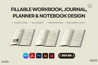 design amazon kdp journal, workbook, notebook, digital planner, kdp low content