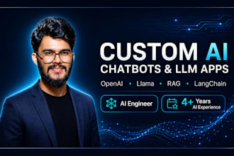 build custom llm applications using langchain, rag chatbots, llama, and openai