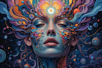 create magical abstract art, psychedelic, surrealism, cubism