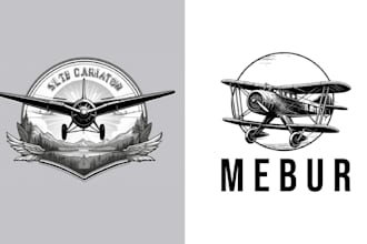 make creative vintage aviation logo
