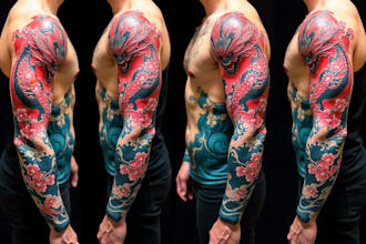 create custom tattoo design, tattoo sleeve