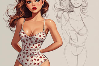 desing a cute pin up or pinup girl of your choice