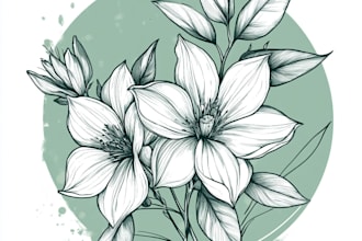 beautiful digital botanical illustrations of flowers, fruits, and plants