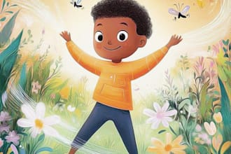 african american children story book illustration, children book illustration