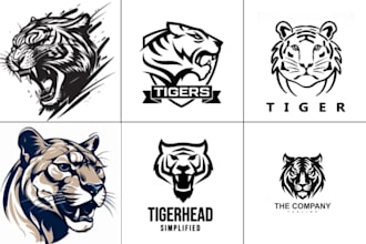 do tiger, animal, jungle, wild, roar, power, fierce and stripes logo design