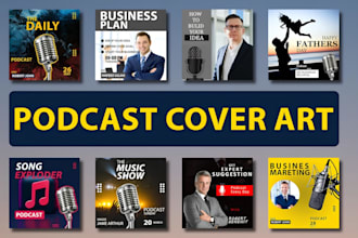make a creative unique podcast logo design or podcast cover art