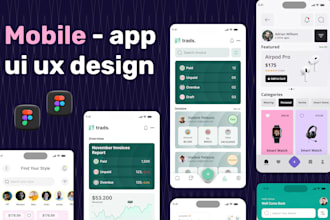 design modern mobile app UI UX and app store in figma app