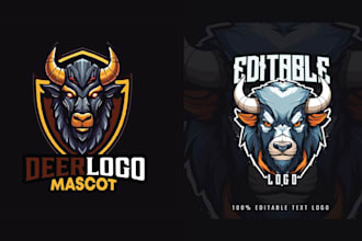 create mascot bull logo
