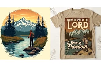 custom vintage t shirt design with hand drawn illustration