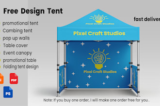 design canopy tent and  flag, table cover