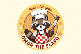 make awesome raccoon chef logo with creative concepts