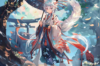 design an anime art style characters and manga