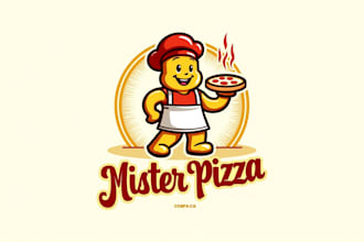design high quality mister pizza logo with new concepts