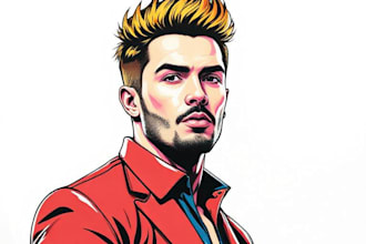 draw a professional pop art portrait