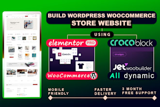 build dynamic wordpress woocommerce store website with crocoblock jetwoobuilder