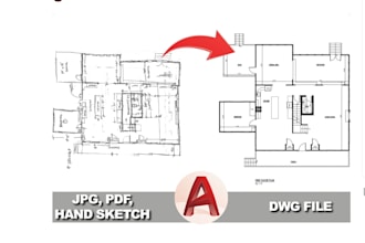 design redraw architectural drawings floorplan autocad revit