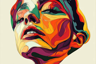 abstract art, portrait, oil paint, digital art for you