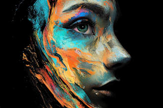 abstract art, portrait, oil paint, digital art for you