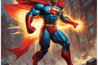 design an amazing superhero pop art