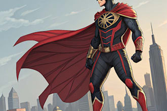 design your realistic superhero cartoonportrait