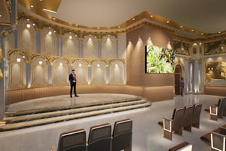 create creative interior spatial 3d design mockup
