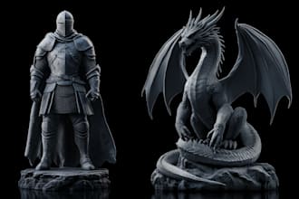 sculpt 3d model, character, action figure and toys for 3d printing and rendering