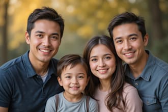 make your family ,couple or group portrait illustration