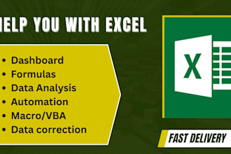 create excel formulas, macros, dashboard, and data cleaning