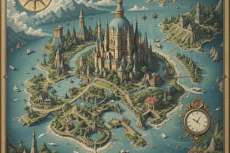 reate an amazing fantasy map illustration