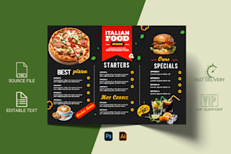 create a restaurant food menu design with fast delivery