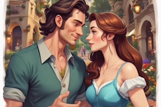 create magical couple portraits in disney or pixar style
