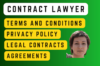 write contracts, agreements, terms of service, privacy policies