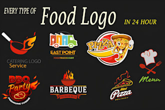 design restaurant bar pizza bbq burger drink catering food logo
