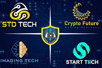 do minimalist technology crypto startup security software app and business logo