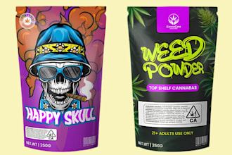 design custom cannabis packaging, pouch, box label packaging box dielines, label