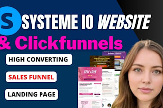 design systeme io website, clickfunnels sales funnel and landing page
