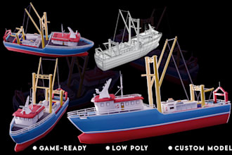 create 3d low poly game assets for your project