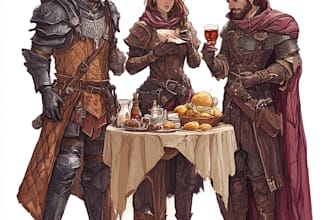 draw dnd character or dnd party art illustration
