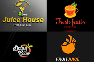 do unique juice bar, vibrant, vegetable, fruit smoothies, organic food logo