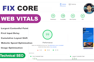 optimize wordpress website, fix core web vitals issues, page speed