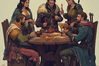 do dnd character or dnd party art illustration