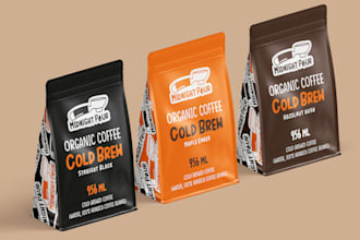 create product box, mailer packaging, and label design