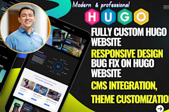 build a hugo modern, professional and responsive static website with hugo