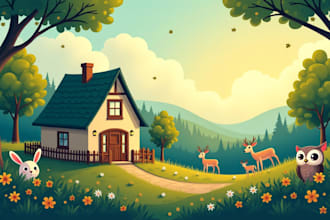 create cartoon background illustration