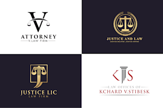 design law firm, lawyer, attorney, justice law, legal logo with 9 hours