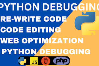 fix, rewrite, debug, optimize code in python, java, node js, php, javascript
