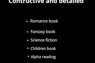 provide detailed and constructive beta reading for your manuscript